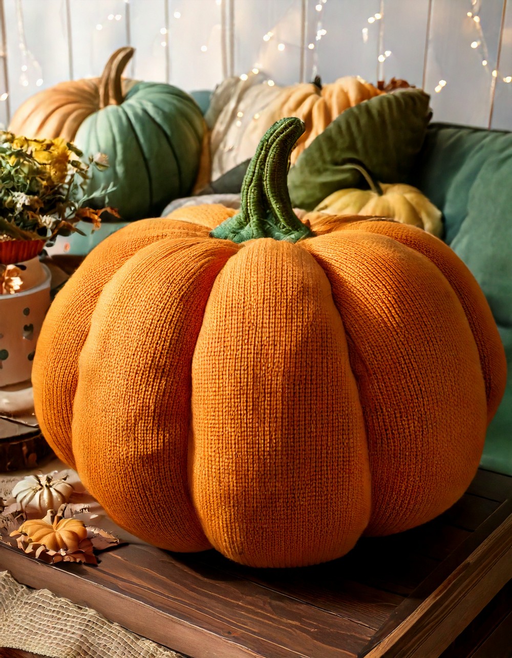 Create a No-Sew Fabric Pumpkin Display