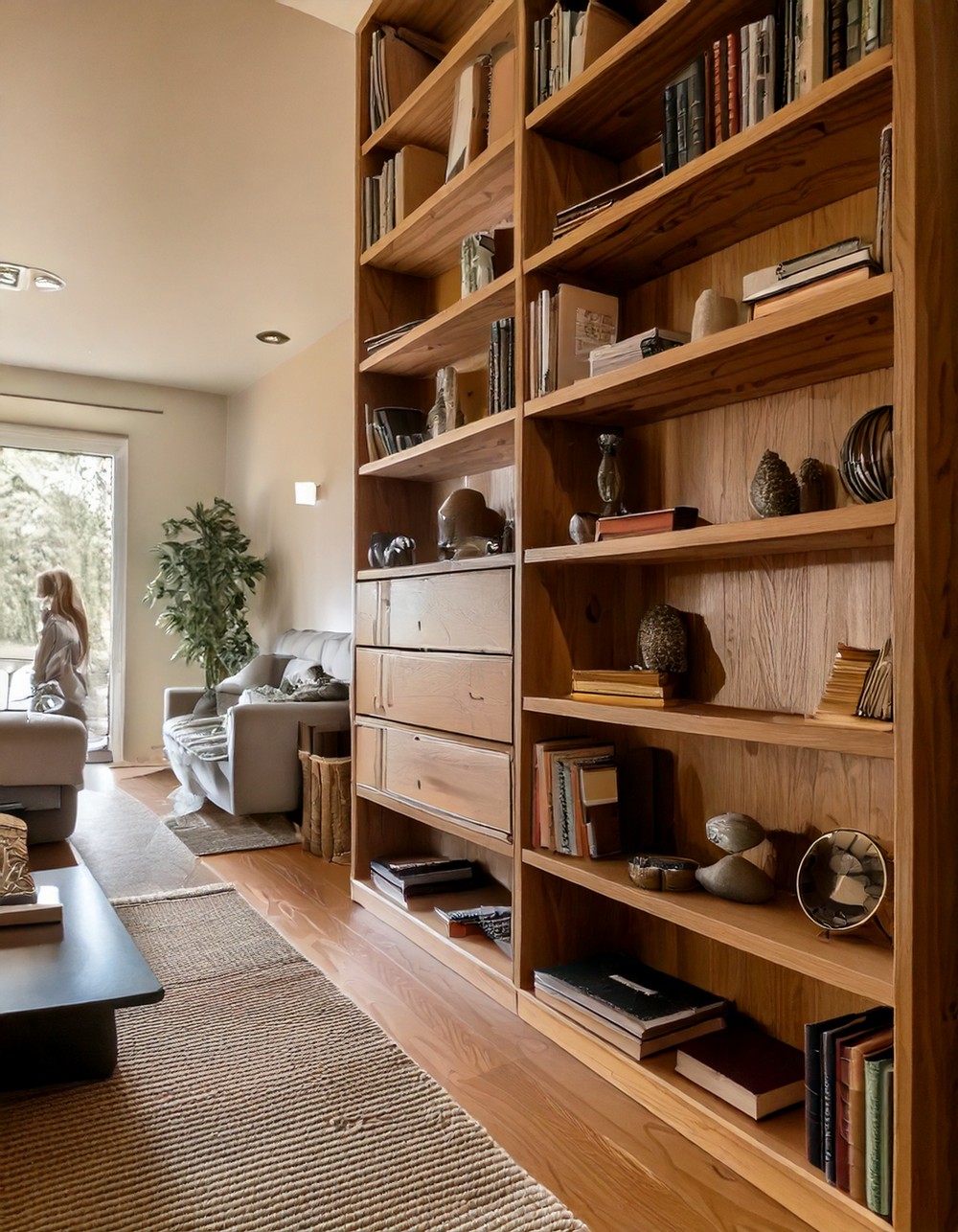 Custom built-in shelving units