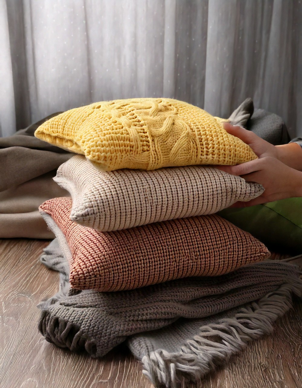 DIY No-Sew Sweater Pillows