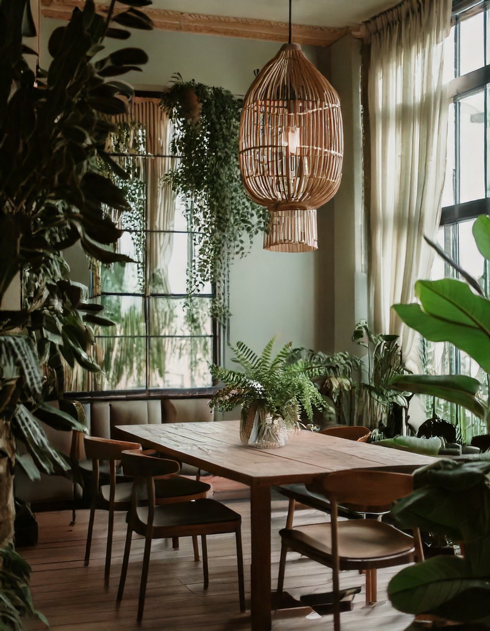 Decorate with lush greenery for a natural touch