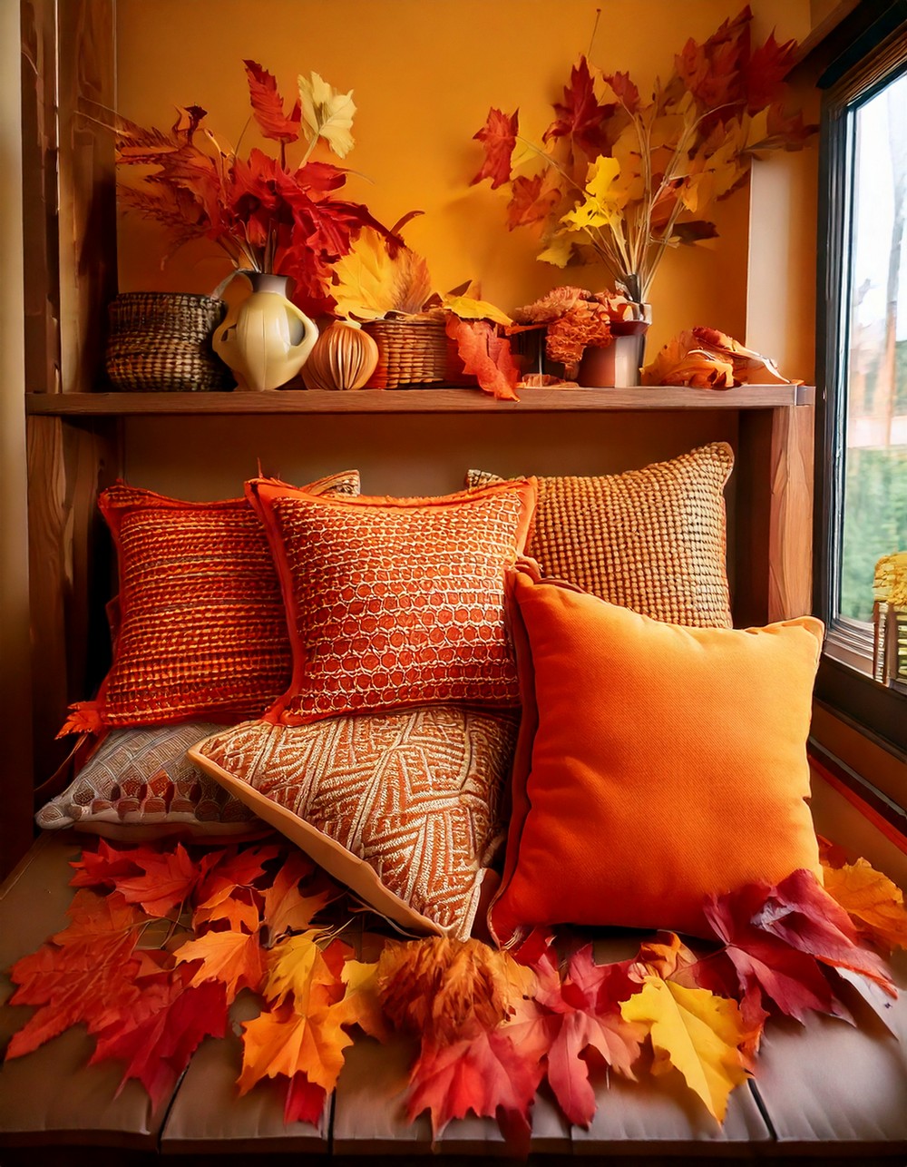 Display Fall-Inspired Throw Pillows