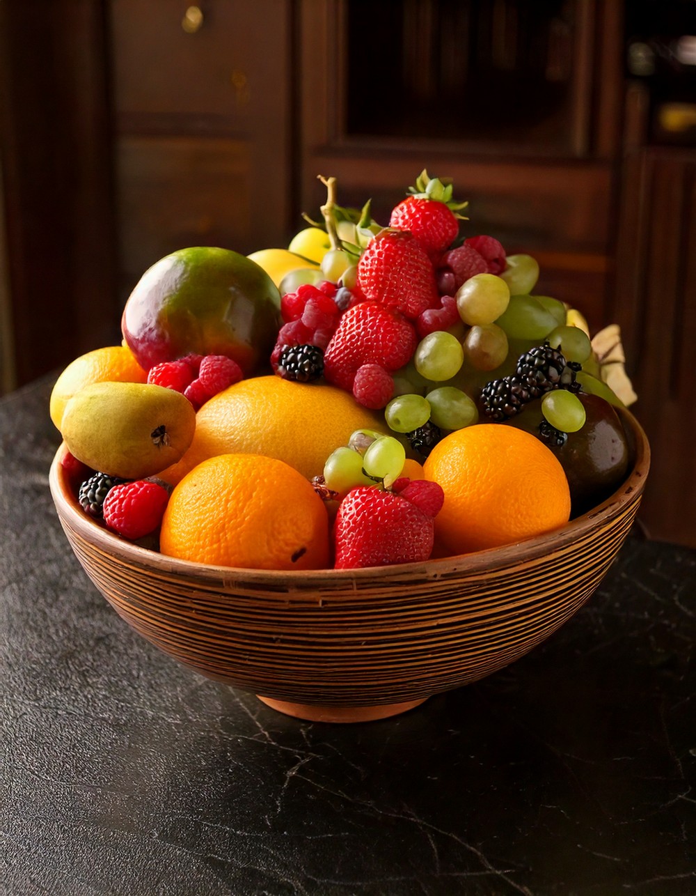 Display a Bowl of Seasonal Fruit