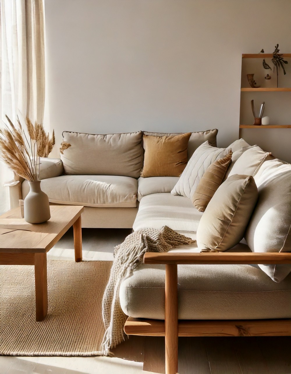 Embrace a neutral color palette with whites, beiges, and soft greys