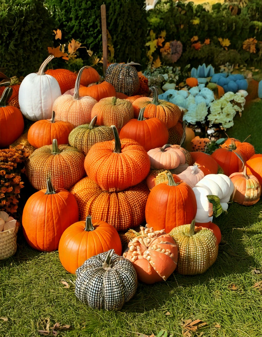 Fabric Scrap Pumpkin Patch Display