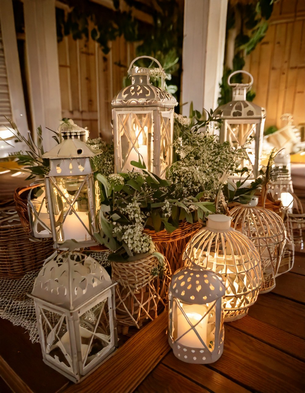 Farmhouse-Style Lantern Centerpieces
