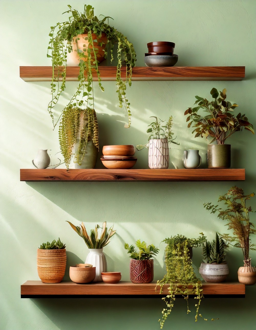 Floating Shelves with Seasonal Styling