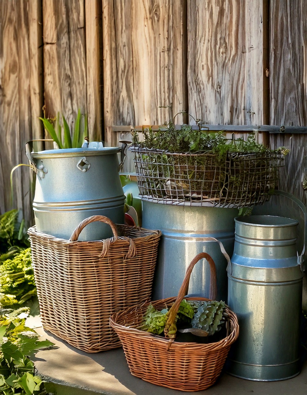 Galvanized Metal Accents And Baskets