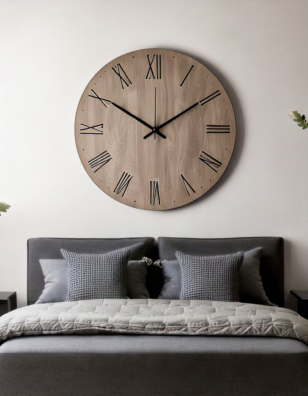 Grey Abstract Wall Clock