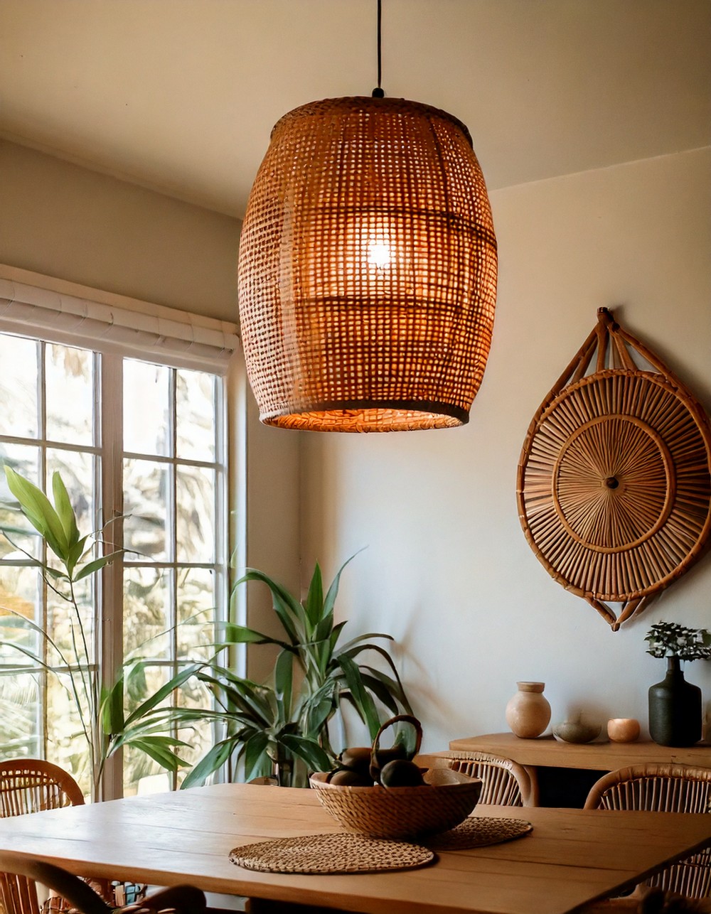 Hang a statement bamboo light fixture