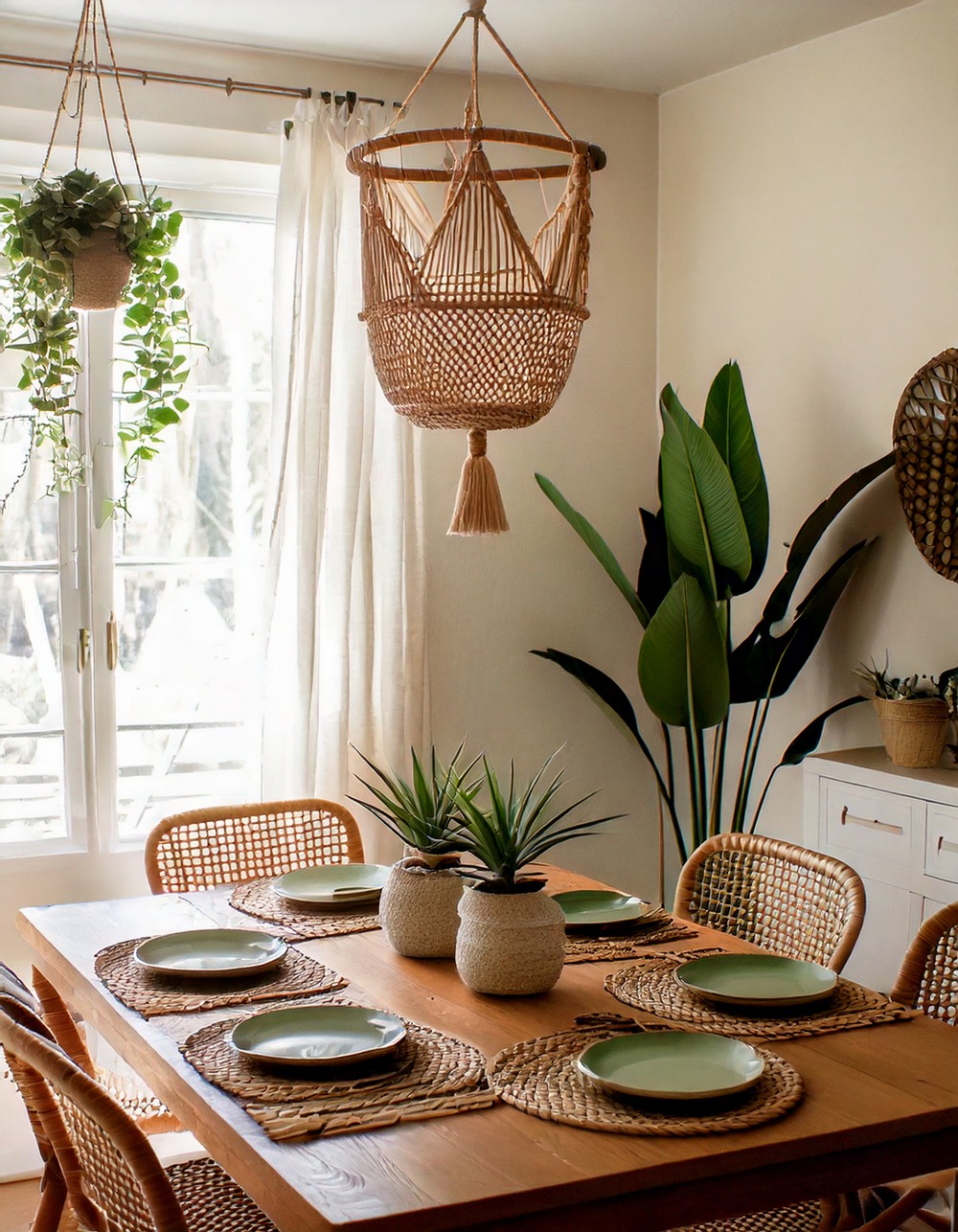 Incorporate natural fibers like wicker and burlap