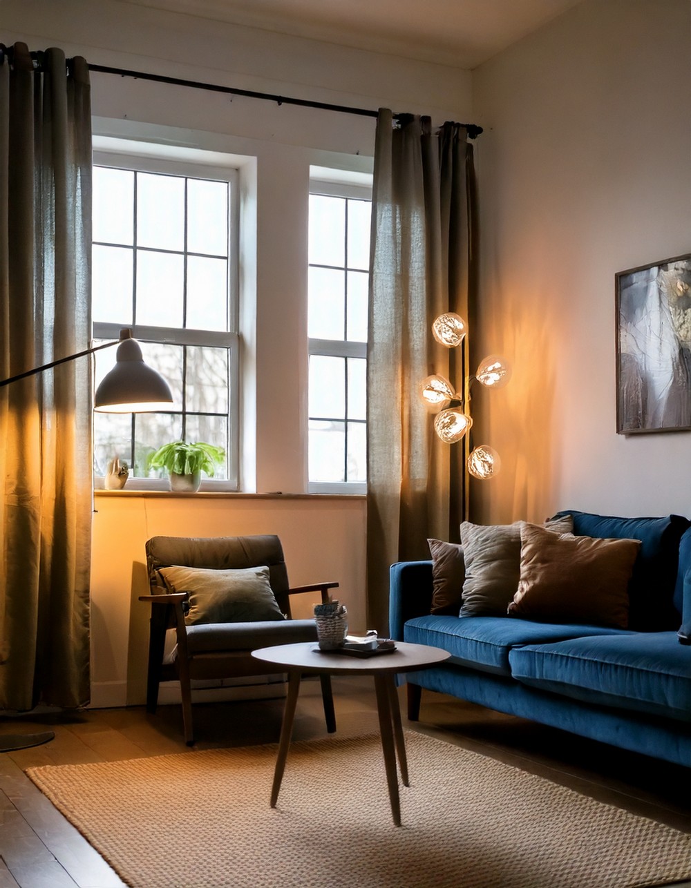 Industrial-style floor lamp