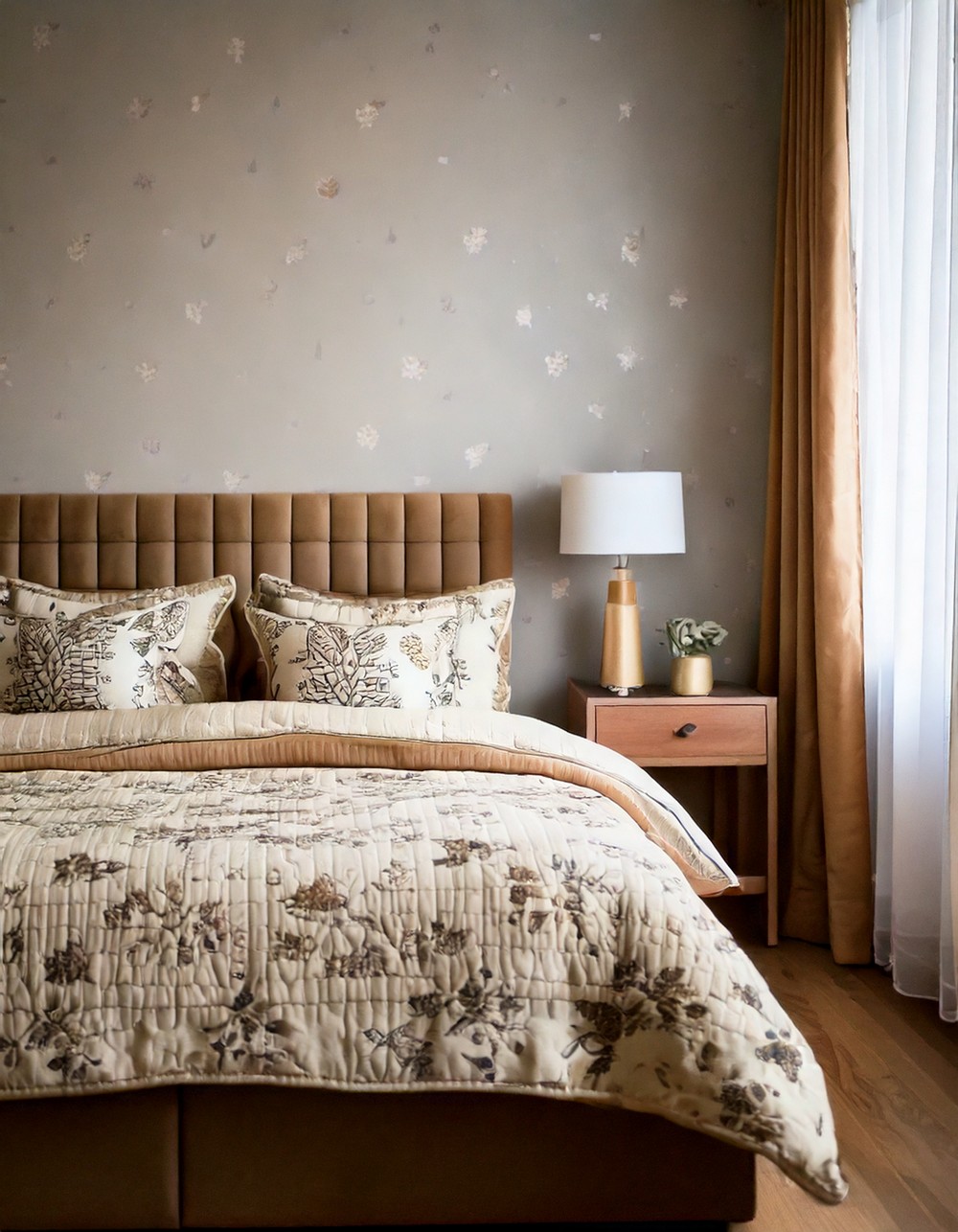 Ivory Floral Duvet Cover