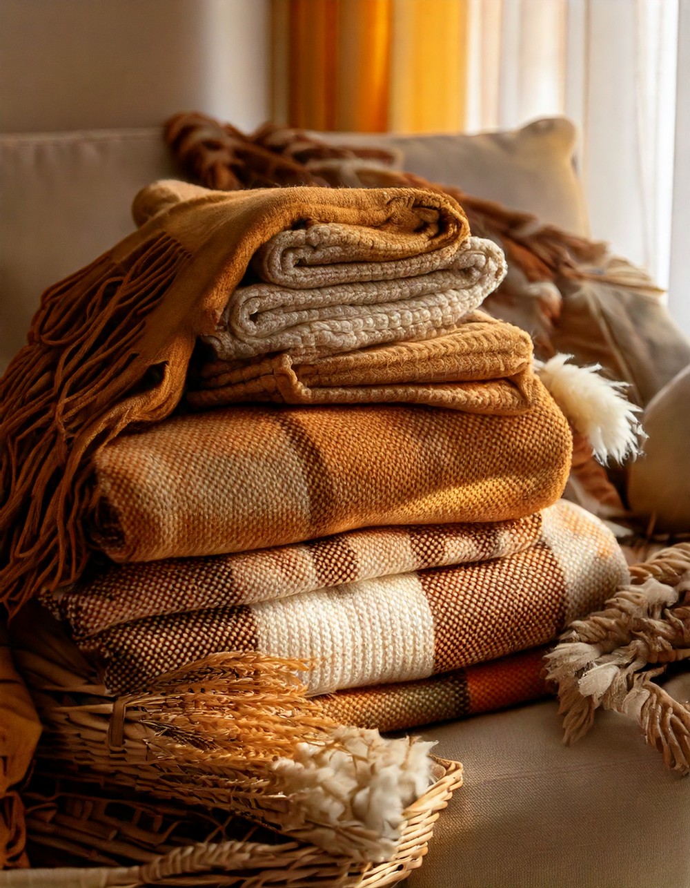 Layer Cozy Textiles Like Plaid and Linen