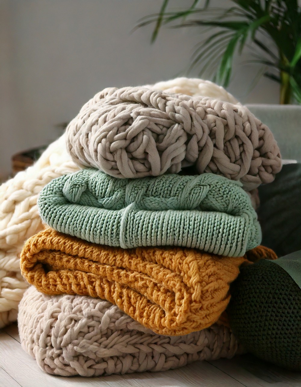 Layer Up with Chunky Knit Throws