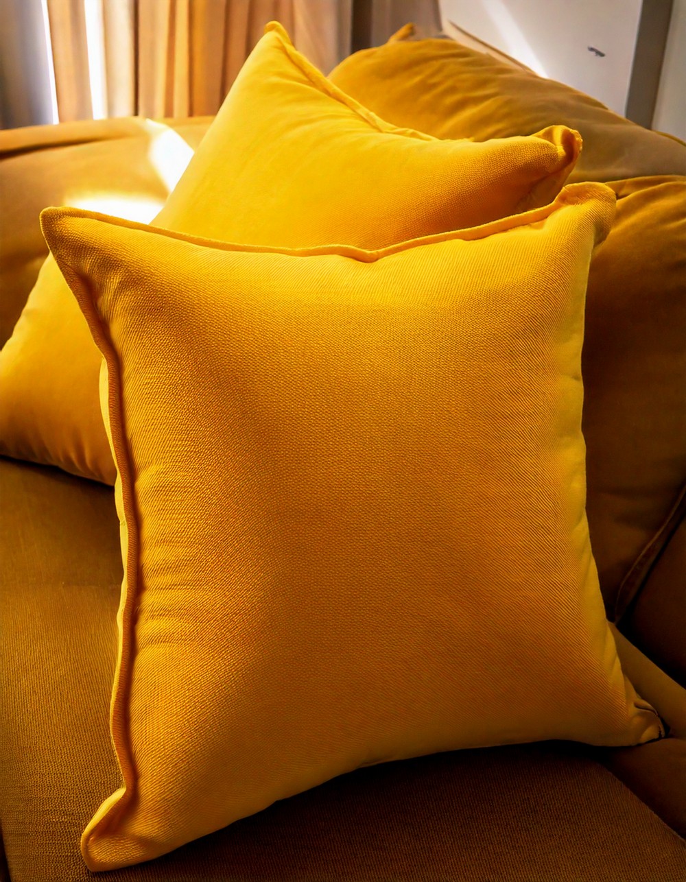 Mustard Yellow Geometric Pillows
