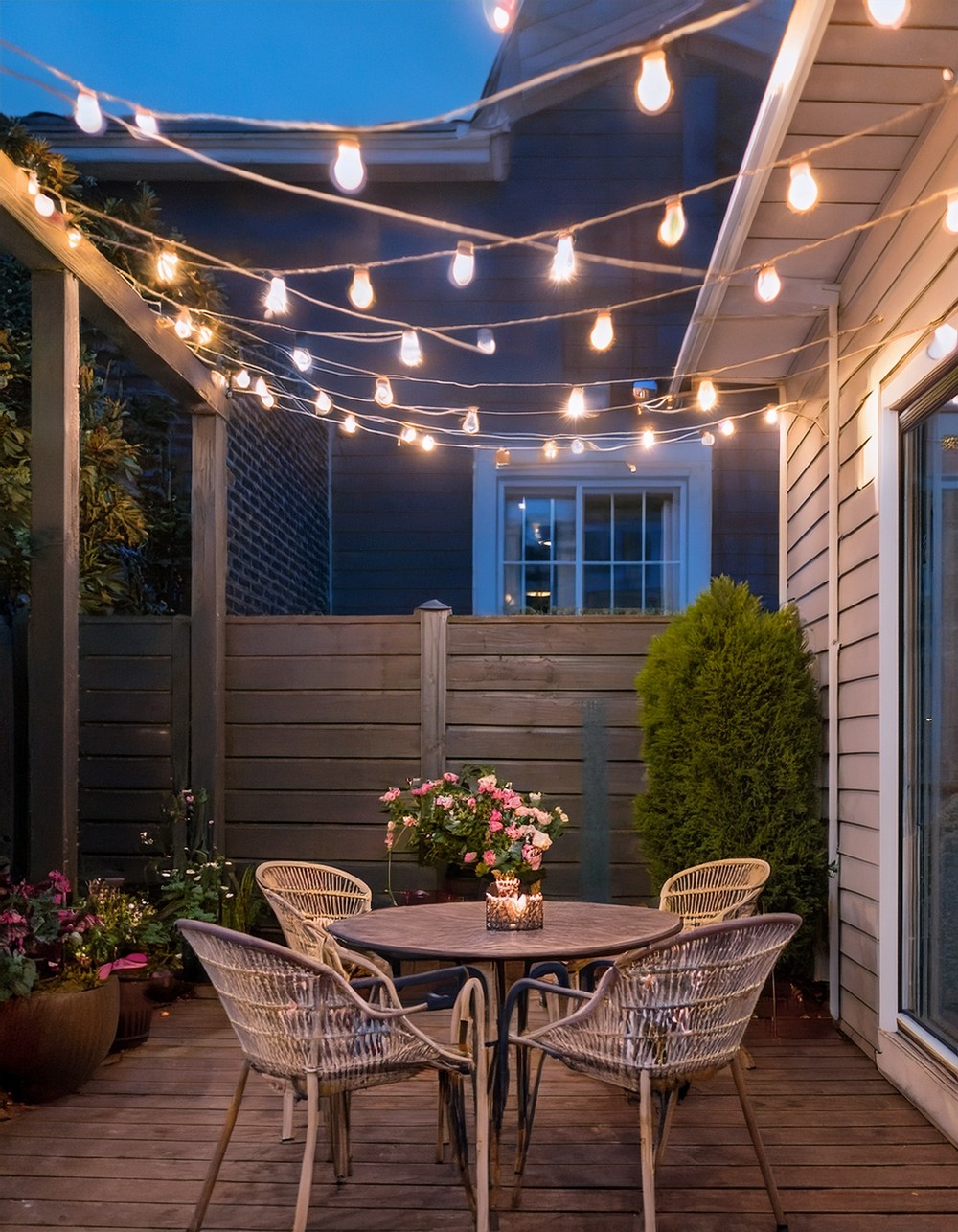 Patio String Chairs with Lights