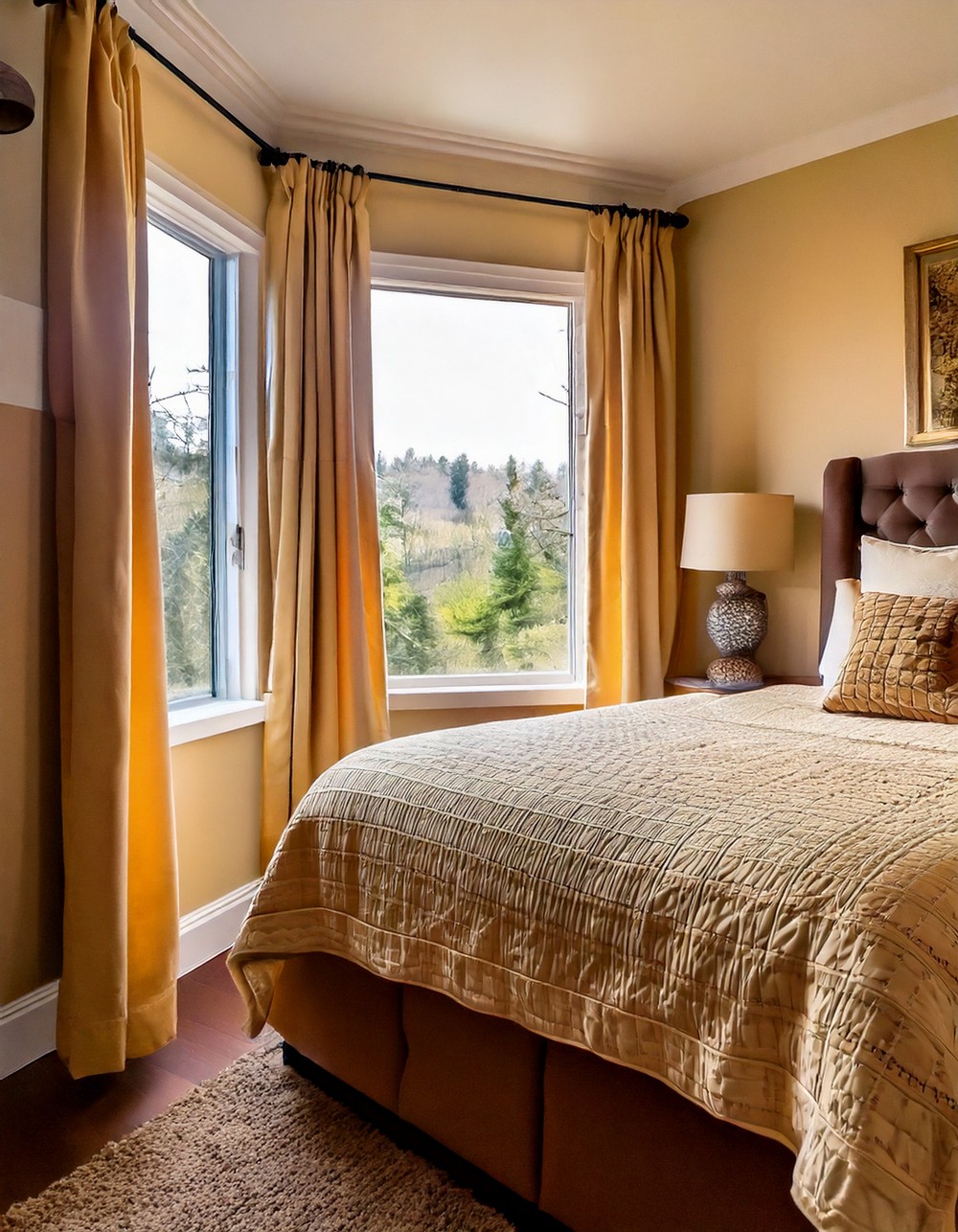 Patterned Beige Bedspread