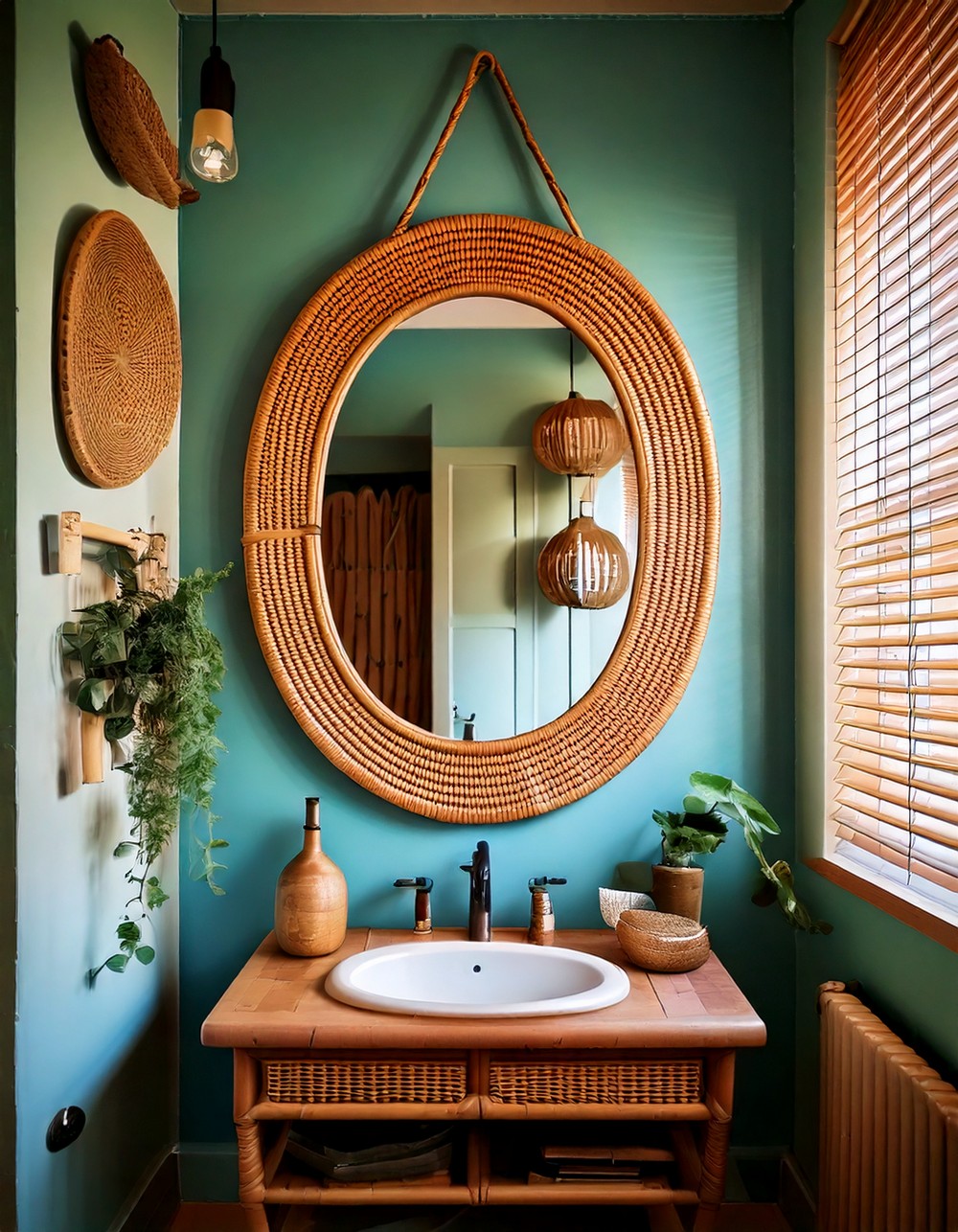 Rattan Mirror