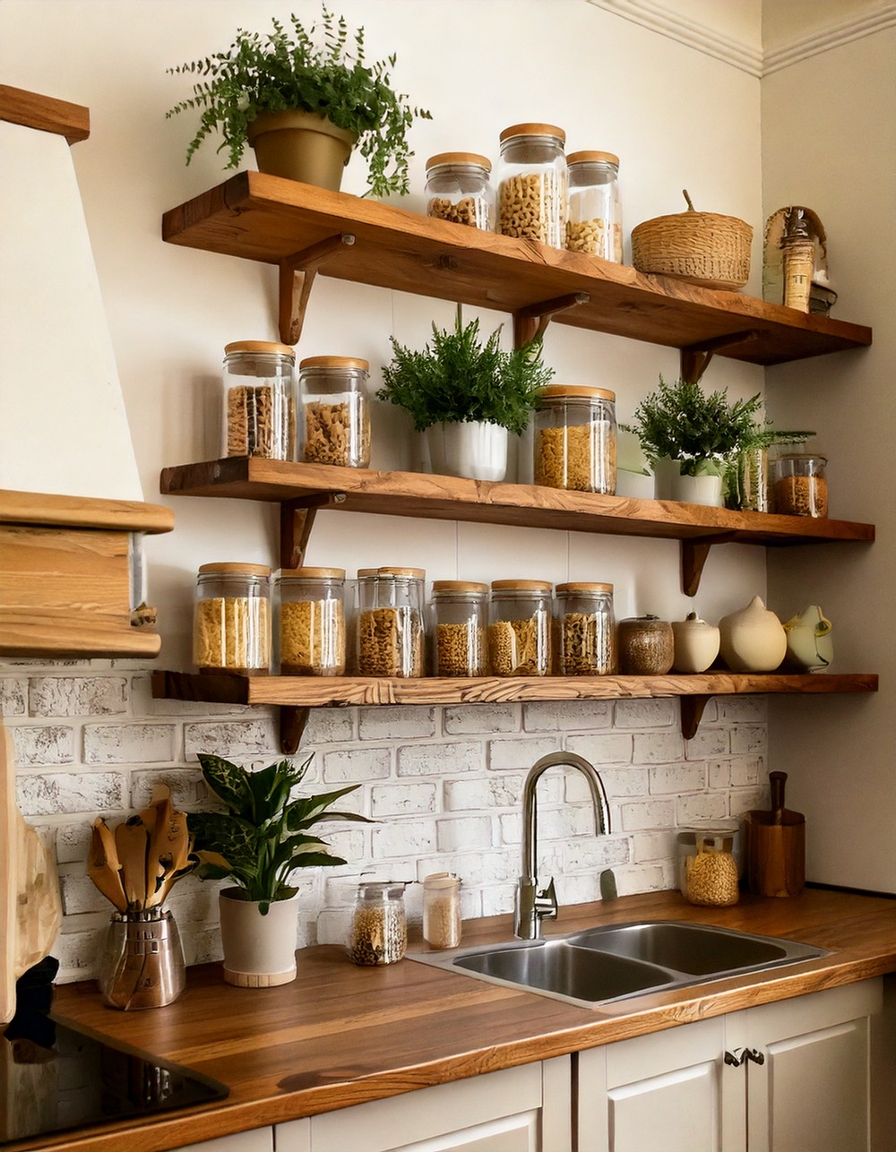Rustic Wood Floating Shelves