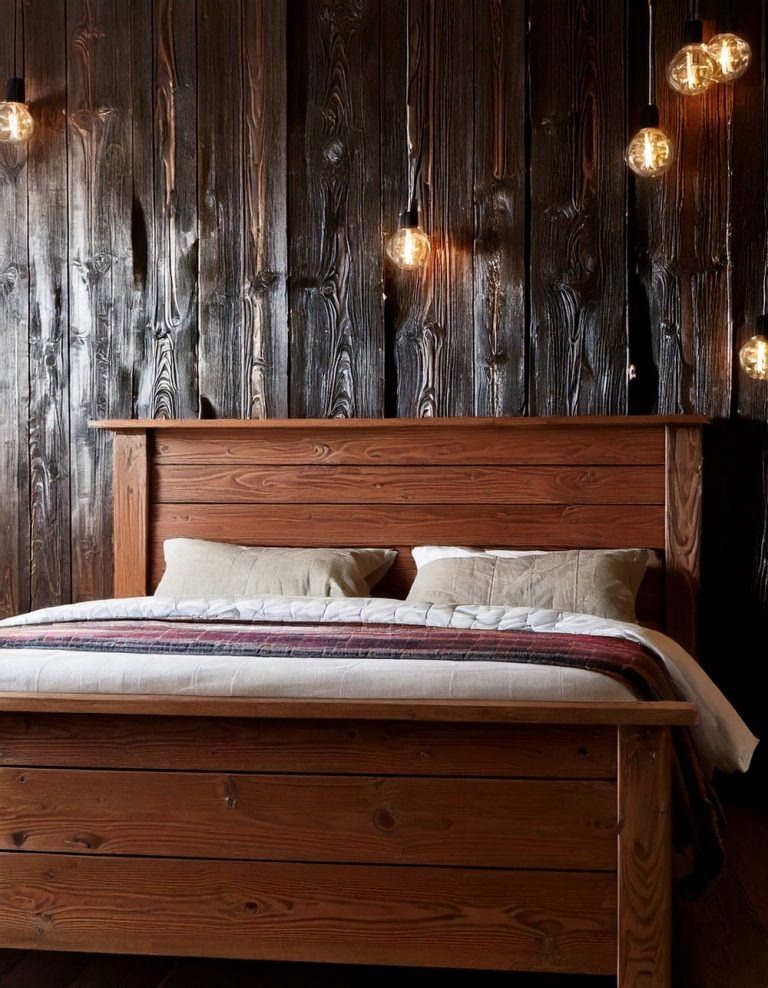 Rustic Wooden Bed Frame