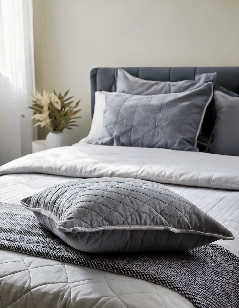 Soft Grey Cotton Bedsheet Set