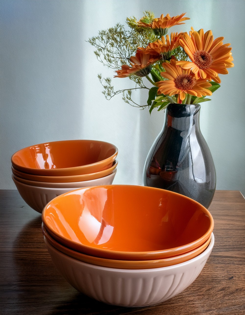 Style with Orange Accent Bowls