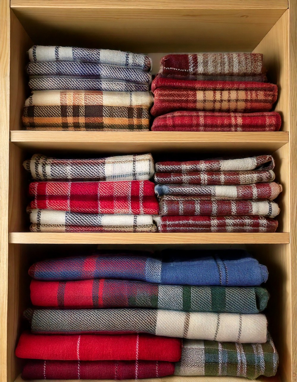 Use Plaid or Flannel Fabric as Shelf Liners