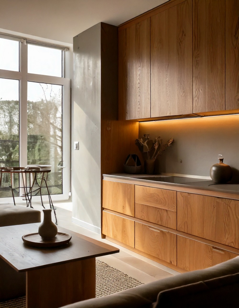 Use Scandinavian-inspired simple cabinetry