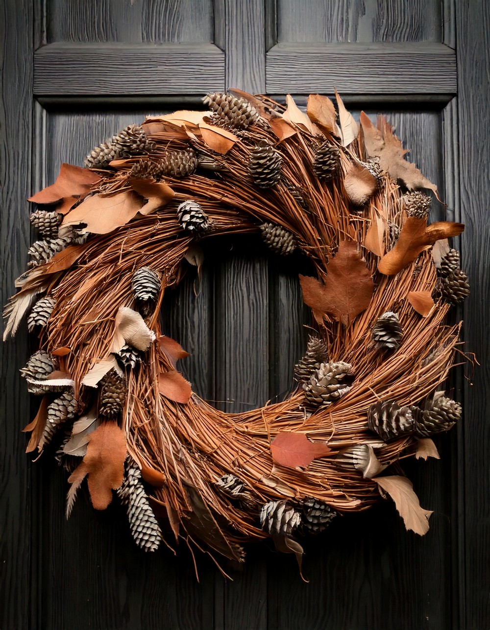 Use a Monochrome Fall Wreath