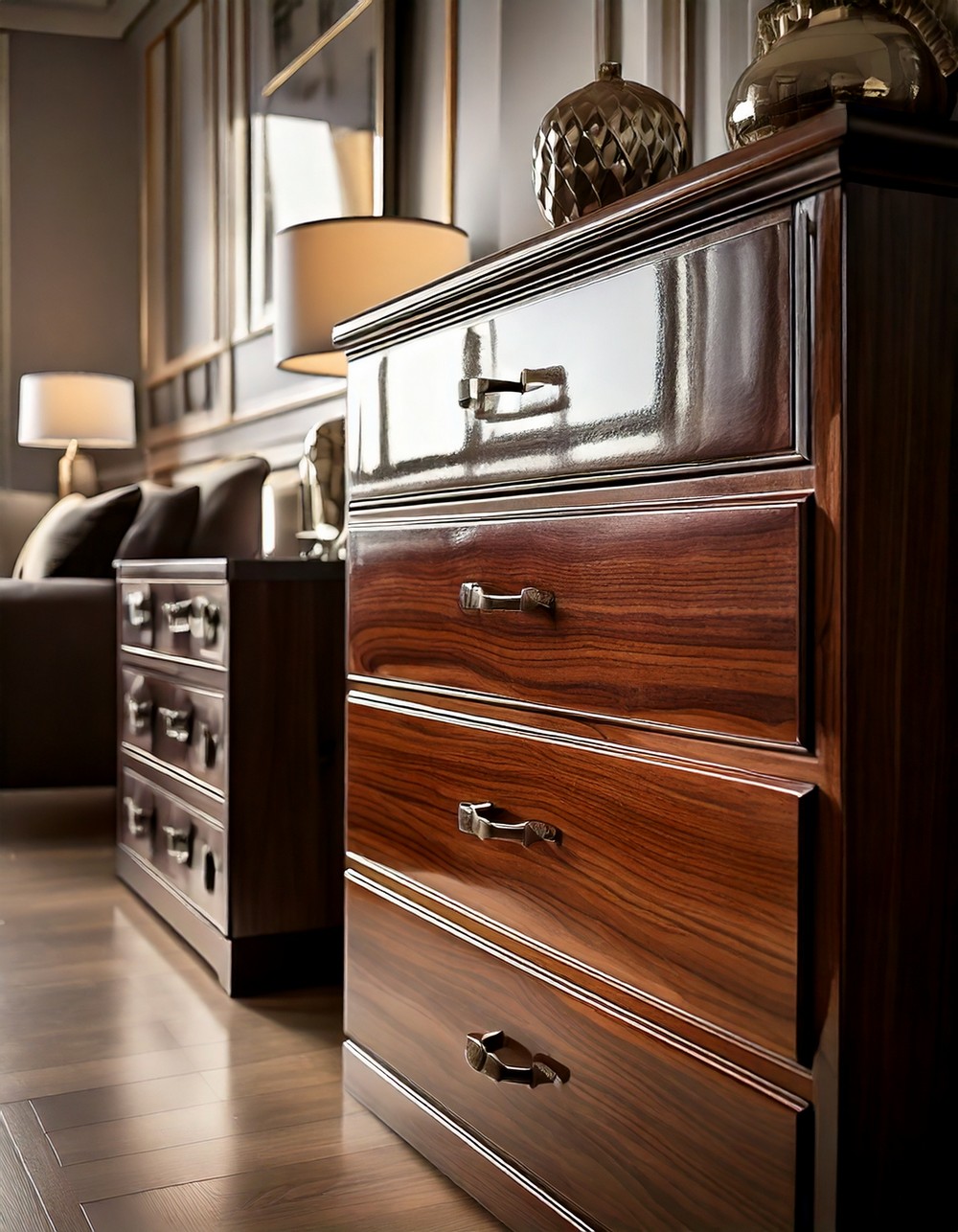 Use high-gloss lacquer dressers