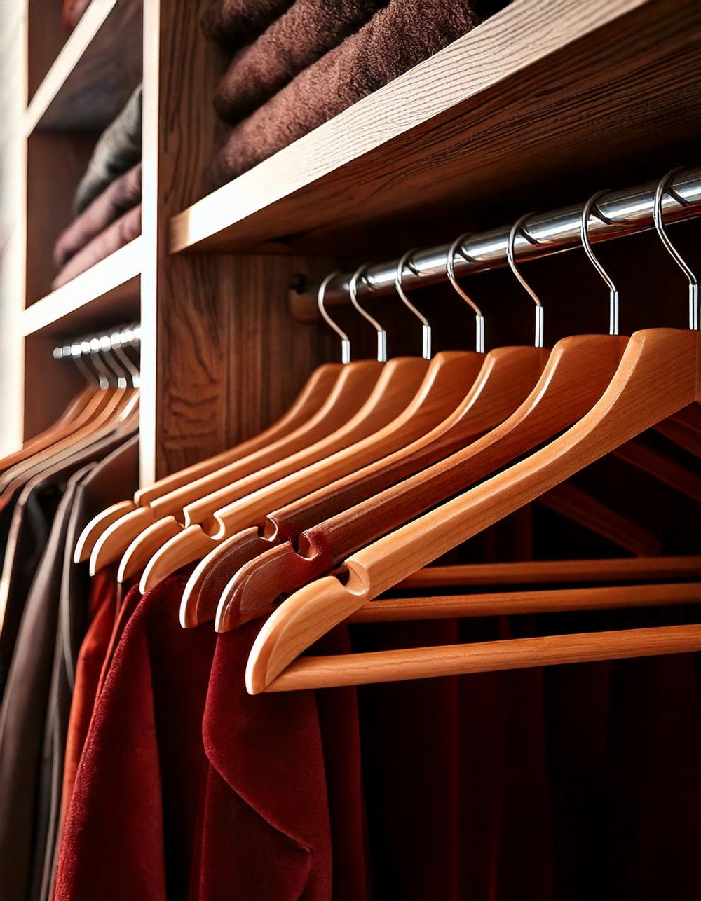 Velvet matching clothes hangers for uniform look