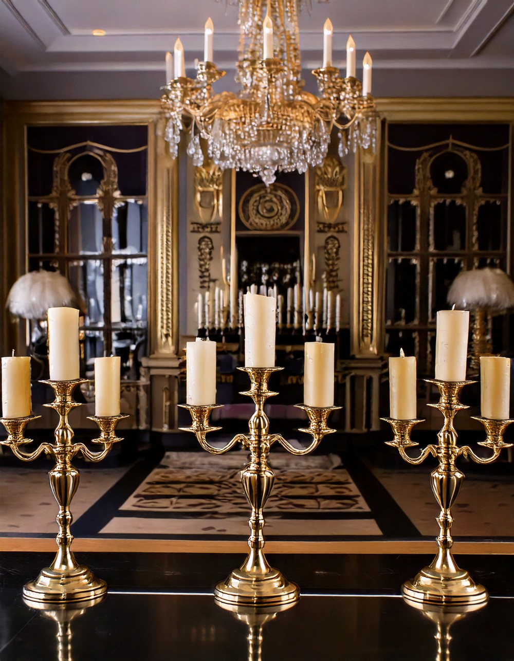 Vintage Gold Candle Holders