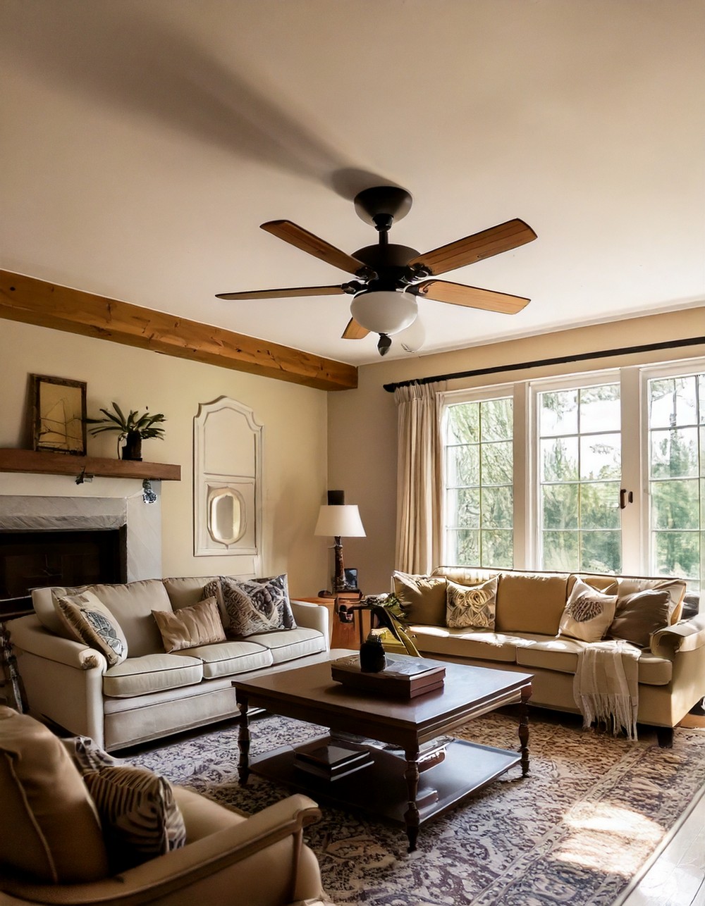 Vintage-style ceiling fan