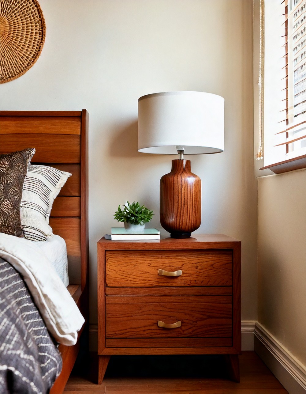 Walnut Wood Nightstand