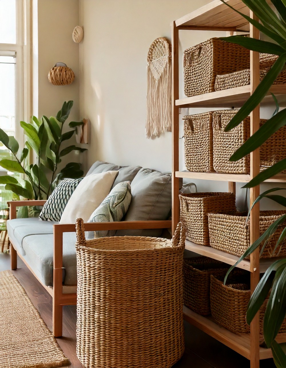 Woven baskets for stylish storage solutions