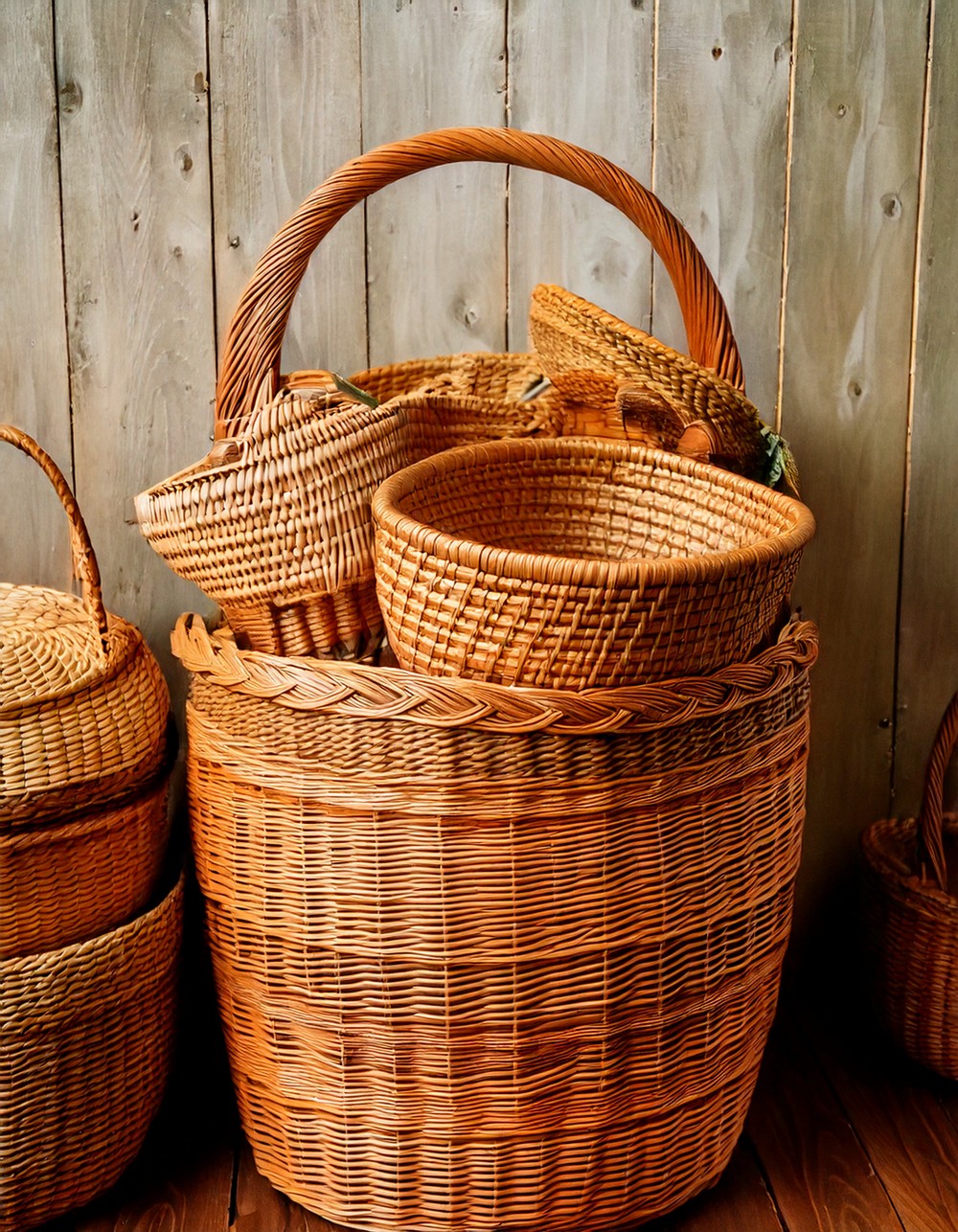 Add Texture with Wicker or Rattan Baskets