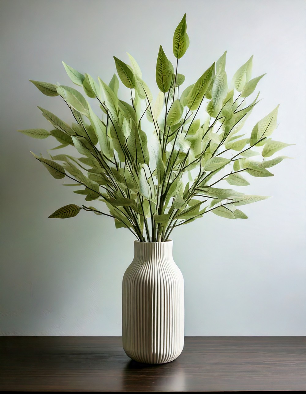 Artificial Leaf Stems in a Simple Vase
