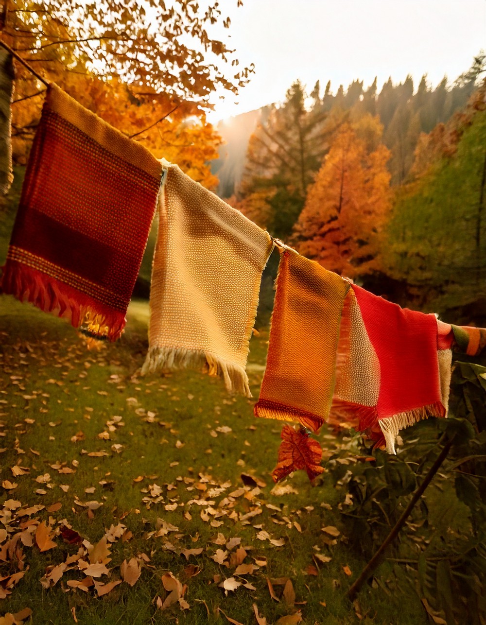Autumn Banner Using Fabric Scraps