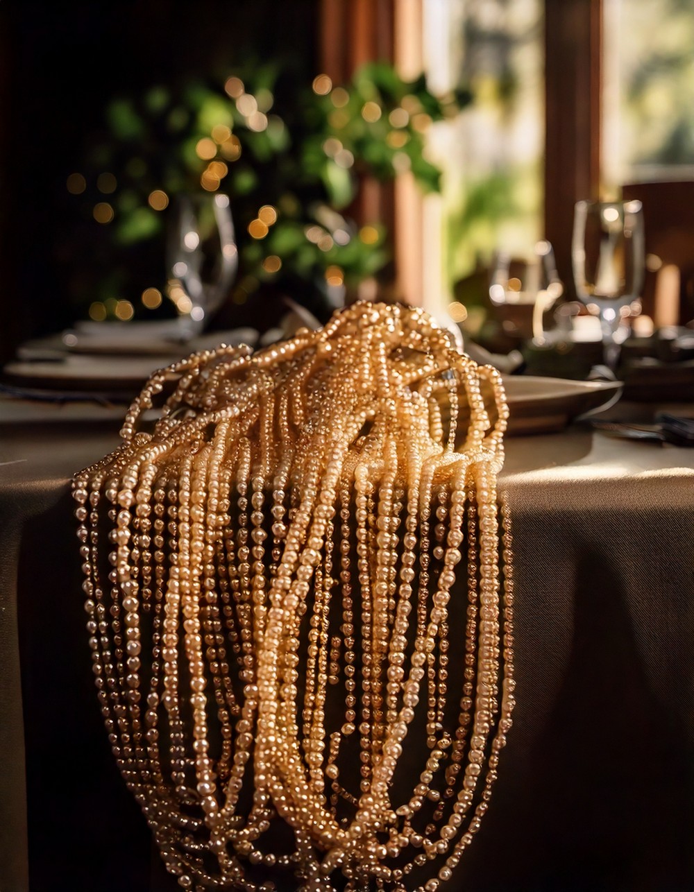 Beaded Garland Draped Across the Table
