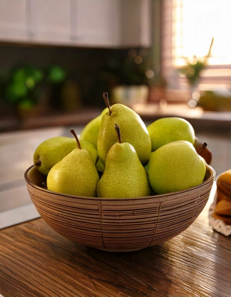 Bowl of Fresh Apples or Pears on the Counter