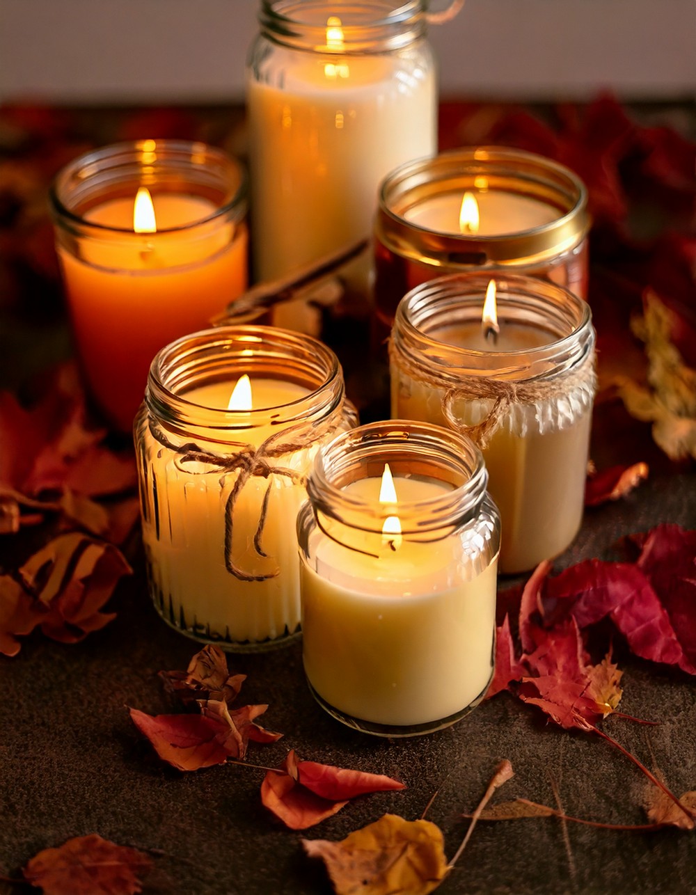 Candle Jars with Autumn Scents