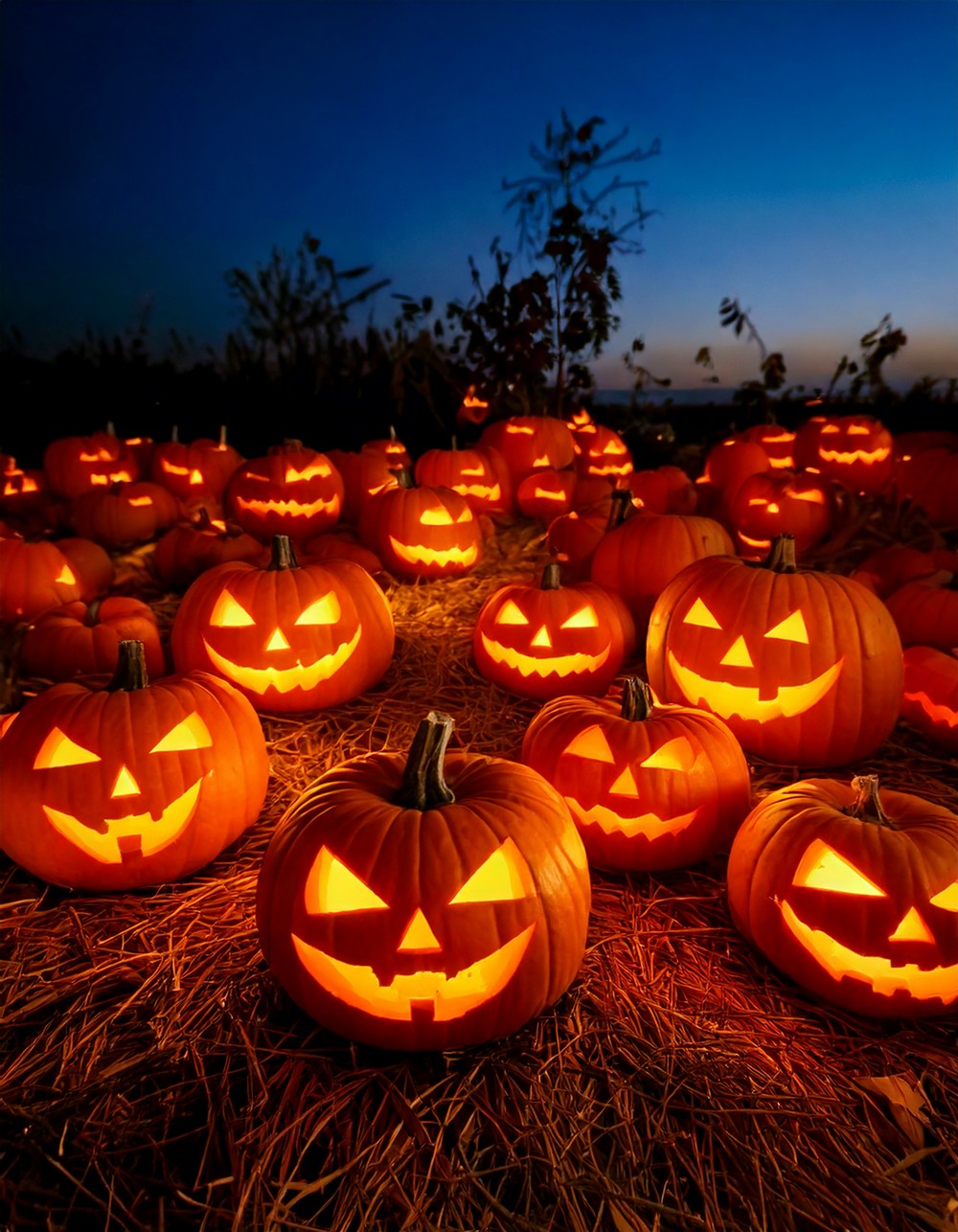 Candlelit Jack-o’-Lantern Clusters