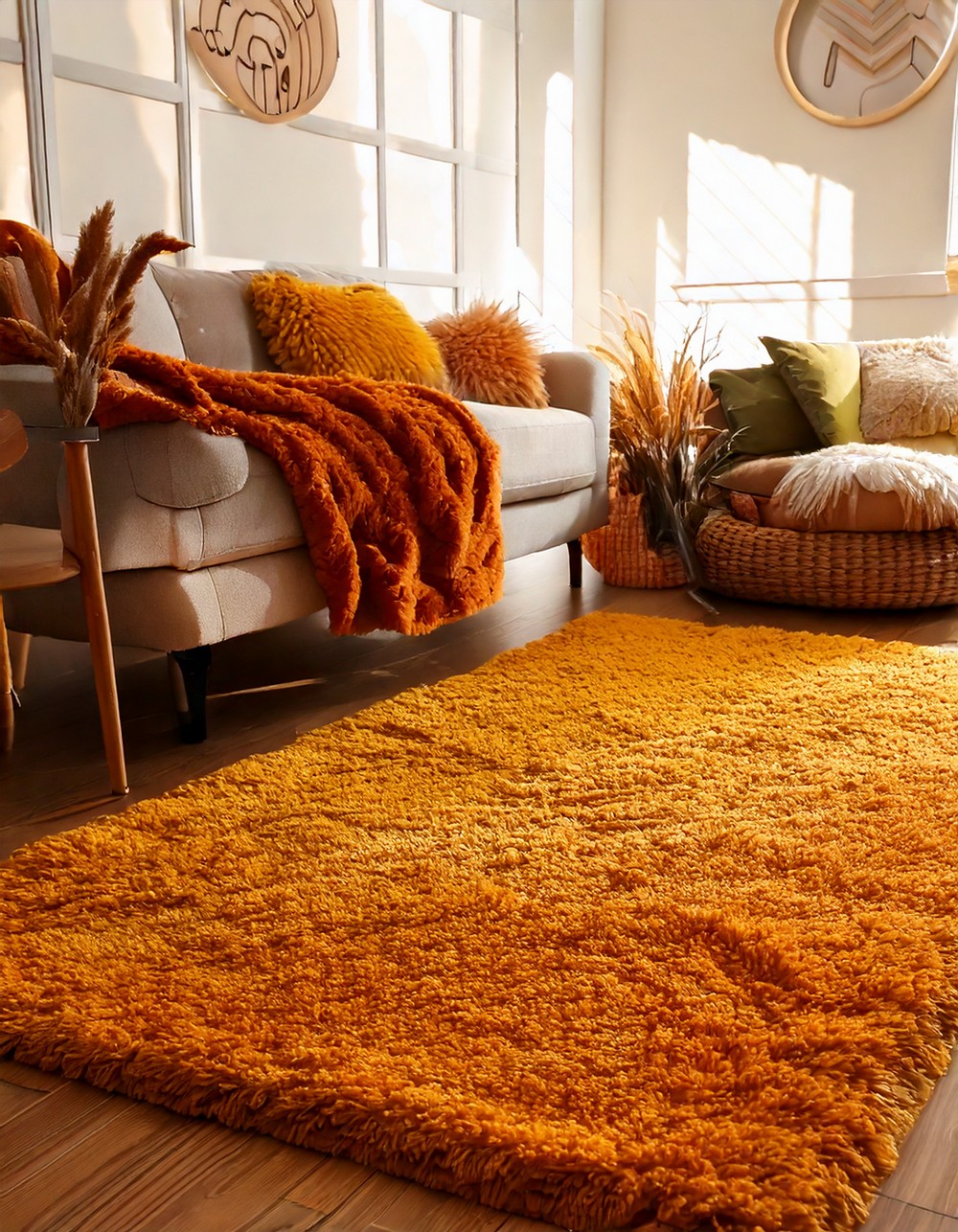 Cozy Shag Rug in Fall Tones