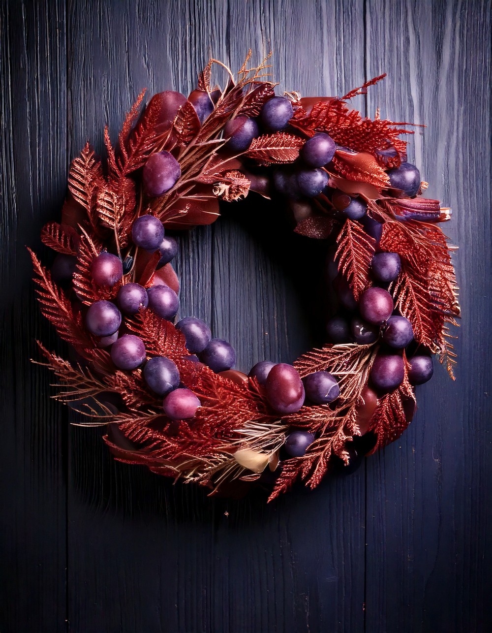 Deep Plum and Copper-Tone Wreath