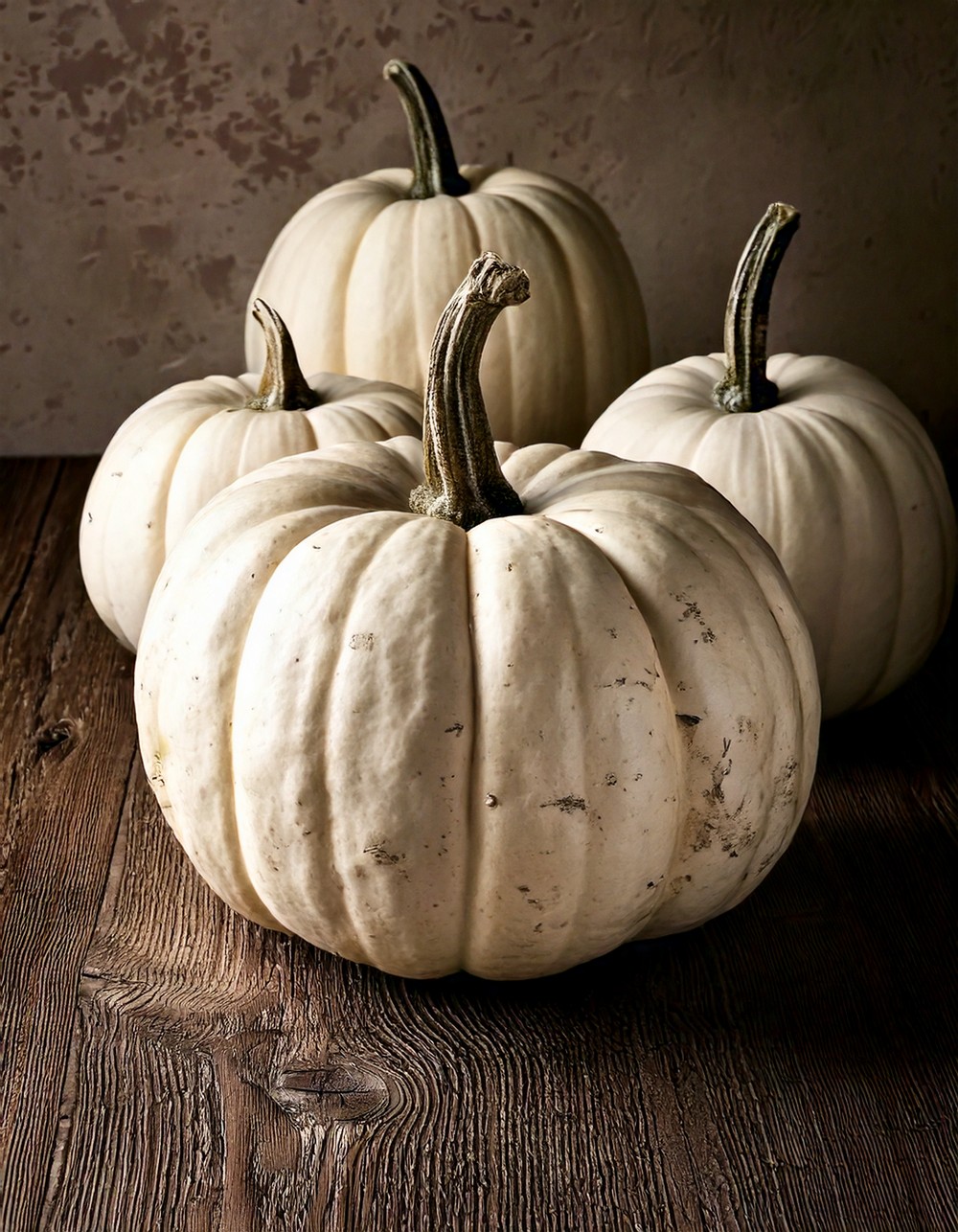 Distressed White Pumpkins for a Classic Touch