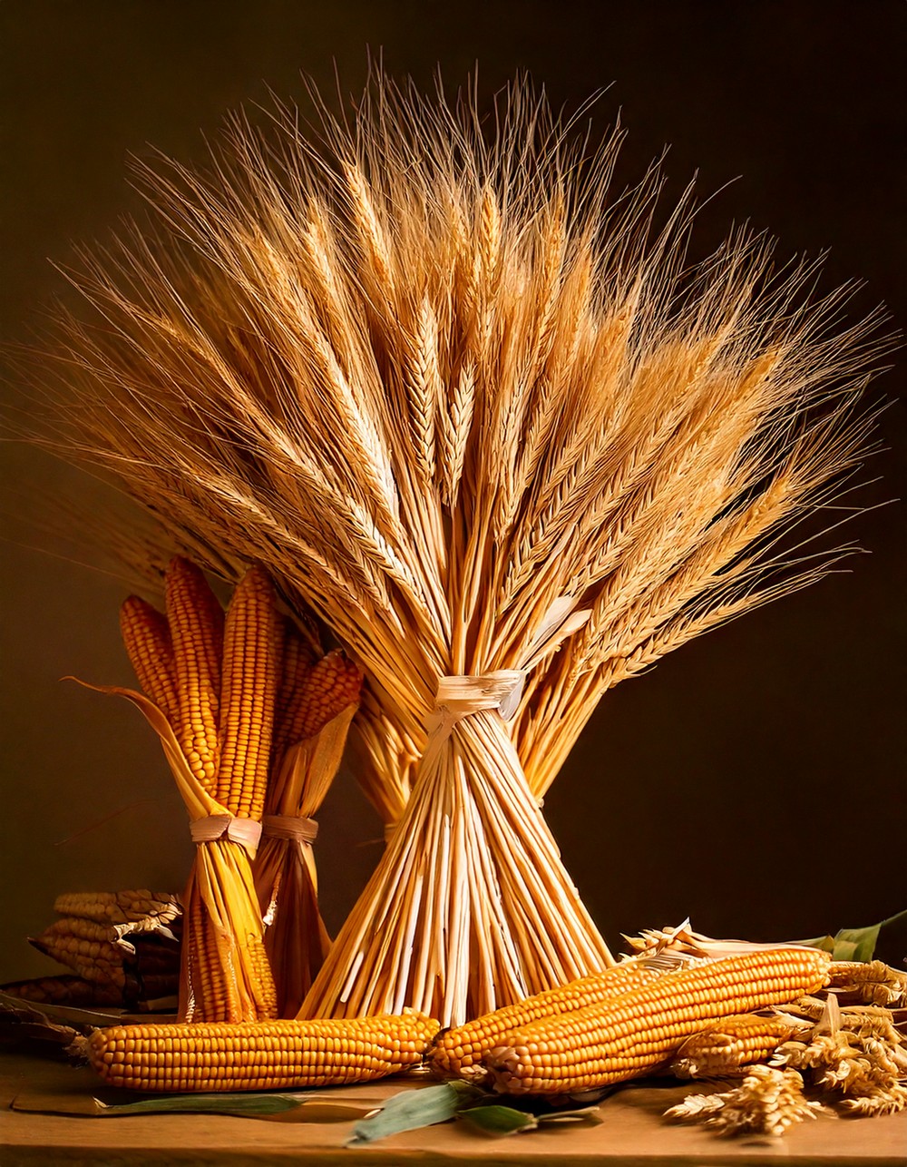 Dried Corn and Wheat Bundle Arrangements
