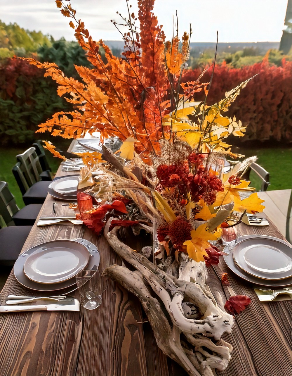 Driftwood Centerpieces with Fall Accents