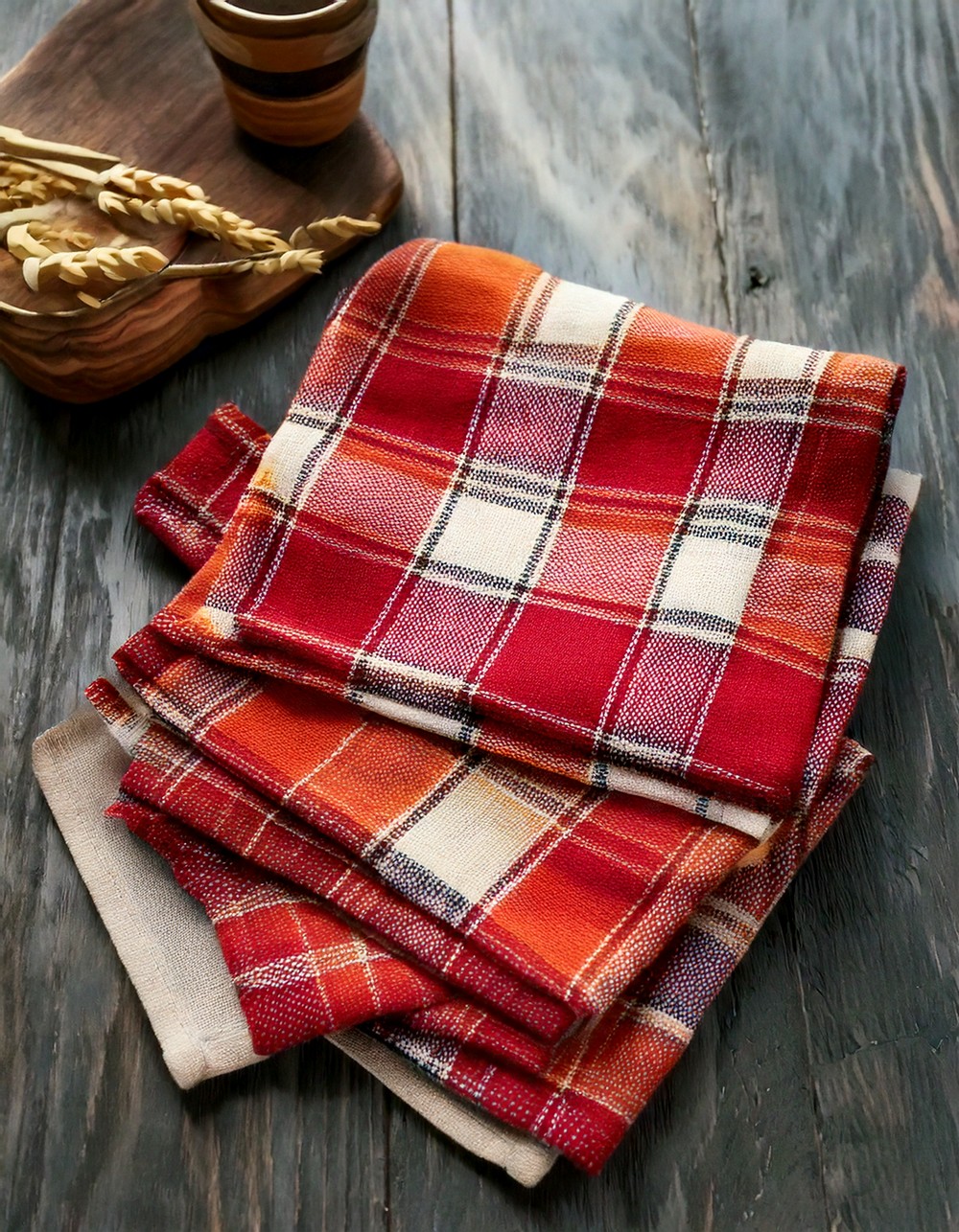 Easy No-Sew Plaid Dish Towels