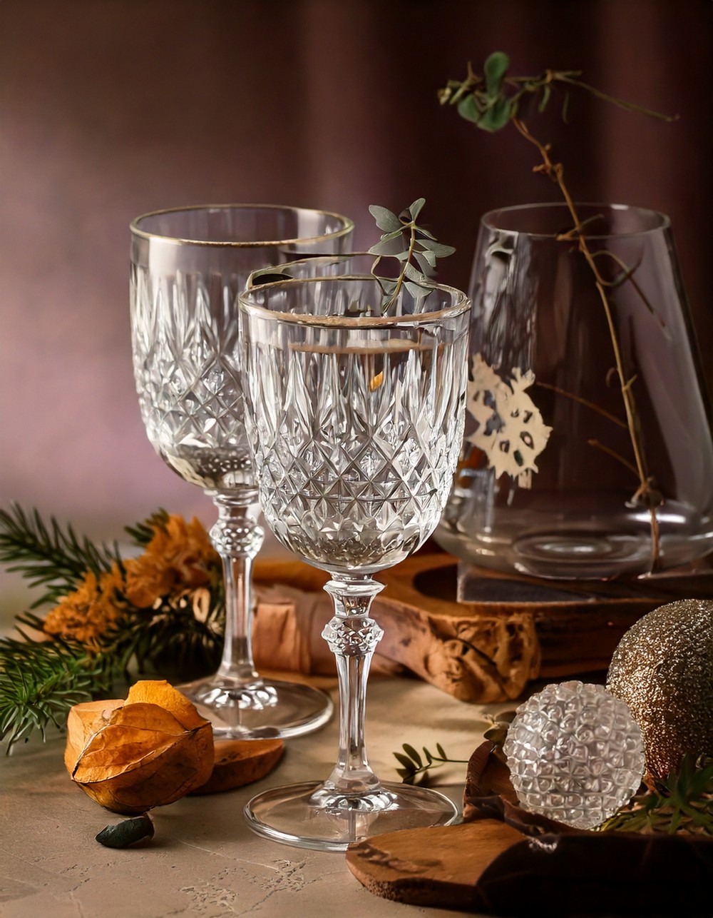 Elegant Glassware with Seasonal Touches