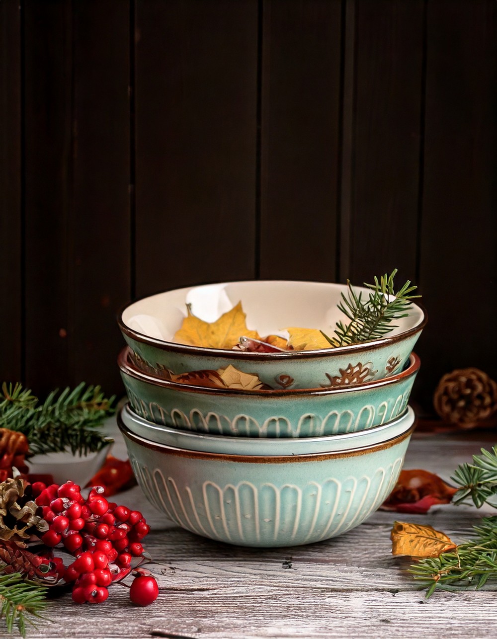 Enamelware Bowls with Seasonal Touches